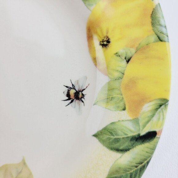 Spode Fruit Haven Bread Plate Butterfly Bee Fruit & Leaves, Fall Autumn Dishes - Picture 3 of 13